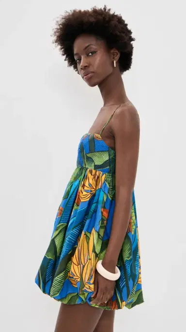 FARM Rio Banana Grapes Blue Sleeveless Mini Dress Banana Grapes Blue | Thumbnail 4