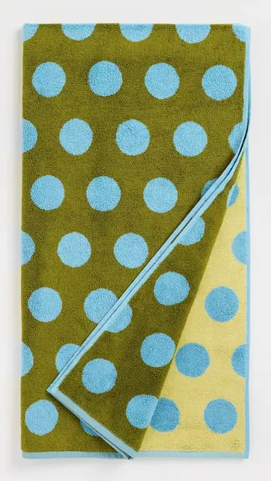Dusen Dusen Bath Towel Blue Dot | Thumbnail 2 Dusen Dusen Bath Towel Blue Dot | Thumbnail 2