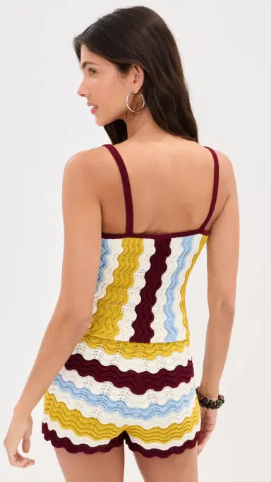 LE BOP Jeselle Wavy Stripe Tank Top Citrine Stripe | Thumbnail 3 LE BOP Jeselle Wavy Stripe Tank Top Citrine Stripe | Thumbnail 3