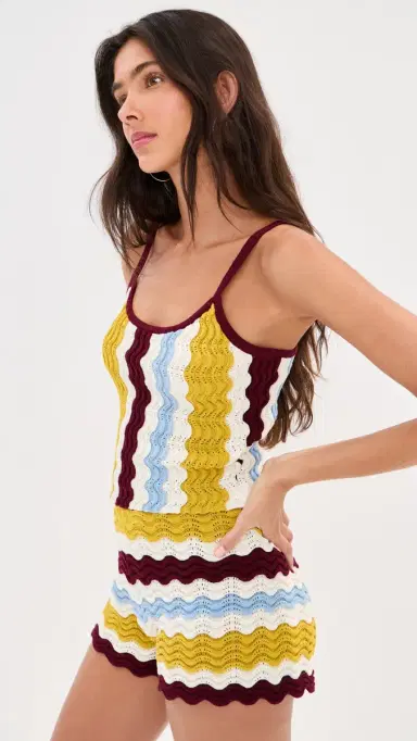 LE BOP Jeselle Wavy Stripe Tank Top Citrine Stripe | Thumbnail 4 LE BOP Jeselle Wavy Stripe Tank Top Citrine Stripe | Thumbnail 4