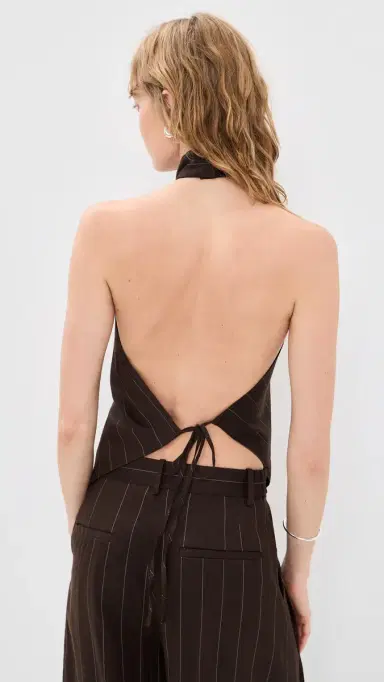 Helmut Lang Halter Scarf Top Brown Multi | Thumbnail 3