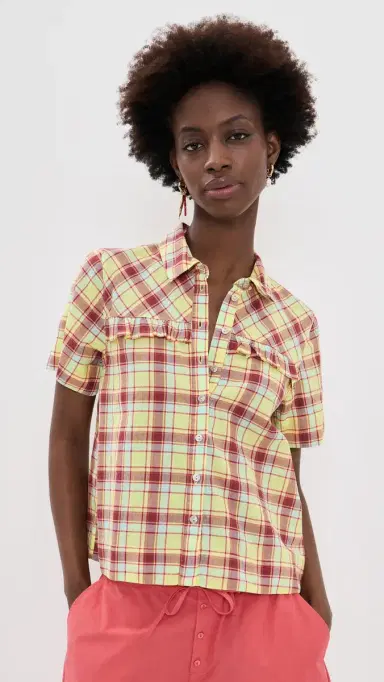 Damson Madder Check Shirt Celery | Thumbnail 2