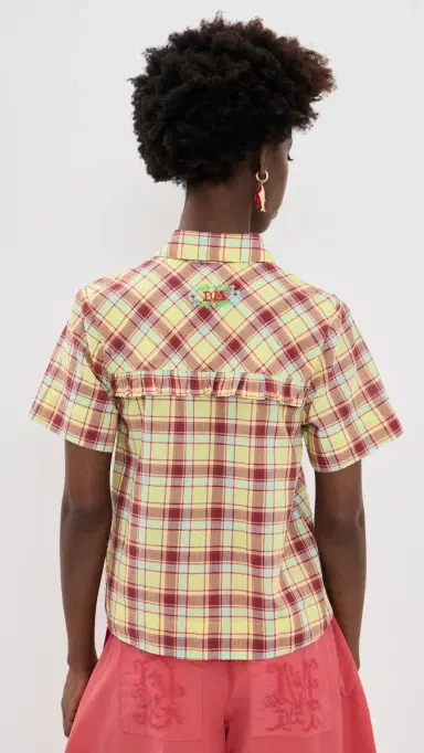 Damson Madder Check Shirt Celery | Thumbnail 3