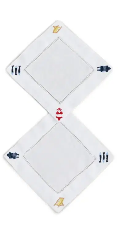 Abbode Beach Icons Cocktail Napkin | Thumbnail 1 Abbode Beach Icons Cocktail Napkin | Thumbnail 1