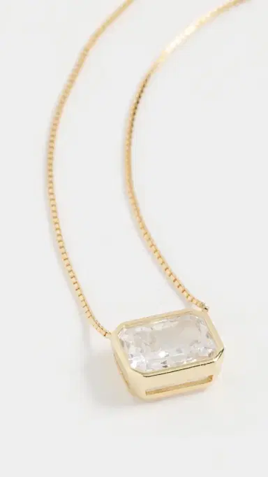 Shashi Emerald Baguette Necklace | Thumbnail 2 Shashi Emerald Baguette Necklace | Thumbnail 2