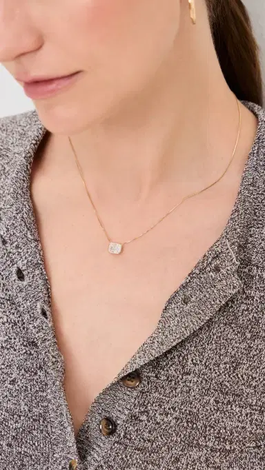 Shashi Emerald Baguette Necklace | Thumbnail 3 Shashi Emerald Baguette Necklace | Thumbnail 3