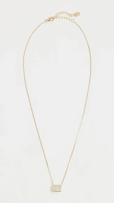 Shashi Emerald Baguette Necklace | Thumbnail 4 Shashi Emerald Baguette Necklace | Thumbnail 4