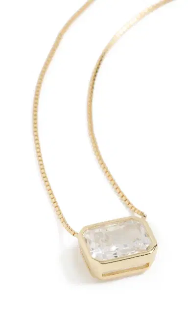 Shashi Emerald Baguette Necklace | Thumbnail 6 Shashi Emerald Baguette Necklace | Thumbnail 6