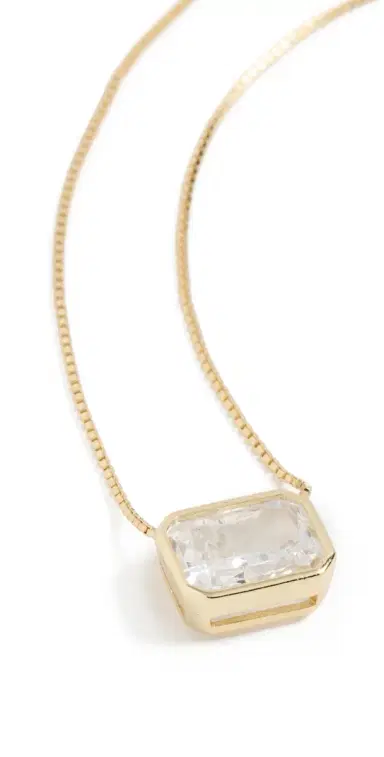 Shashi Emerald Baguette Necklace | Thumbnail 1 Shashi Emerald Baguette Necklace | Thumbnail 1