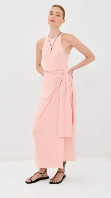Another Tomorrow Sarong Tie Dress | Thumbnail 6 Another Tomorrow Sarong Tie Dress | Thumbnail 6