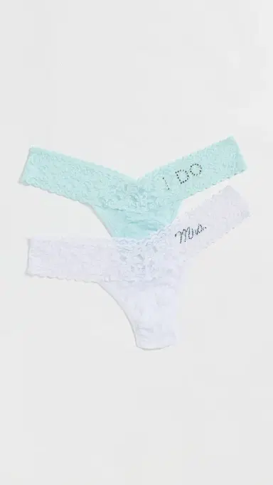 Hanky Panky "I Do & Mrs Box Set Low Rise Thongs 2 Pack Clwh One Size | Thumbnail 2