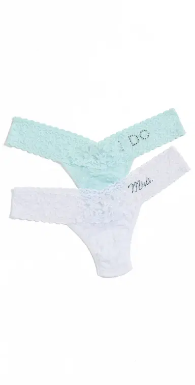 Hanky Panky "I Do & Mrs Box Set Low Rise Thongs 2 Pack Clwh One Size | Thumbnail 1
