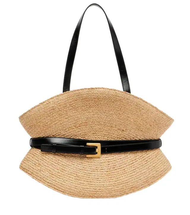 Shuffle Medium raffia tote bag
