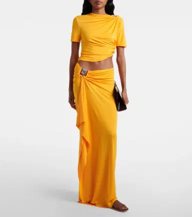 Christopher Esber Embellished gathered jersey maxi skirt | Thumbnail 3
