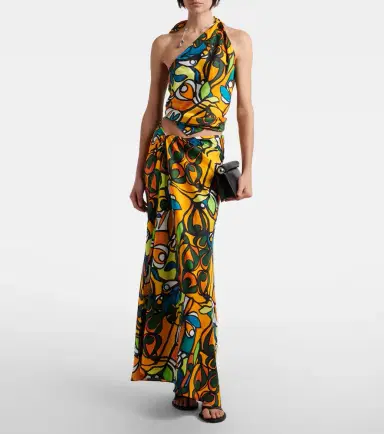 Christopher Esber Printed draped silk maxi skirt | Thumbnail 2 Christopher Esber Printed draped silk maxi skirt | Thumbnail 2