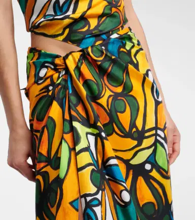 Christopher Esber Printed draped silk maxi skirt | Thumbnail 3 Christopher Esber Printed draped silk maxi skirt | Thumbnail 3