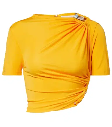 Christopher Esber Bezel Quartz gathered jersey T-shirt | Thumbnail 1