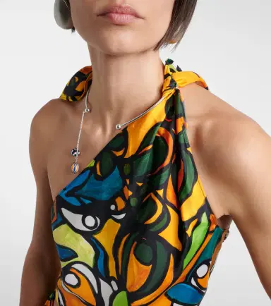 Christopher Esber Printed draped silk top | Thumbnail 5