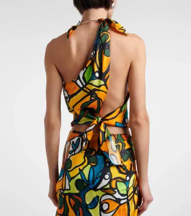 Christopher Esber Printed draped silk top | Thumbnail 6
