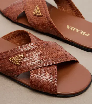 Prada Woven leather slides | Thumbnail 2