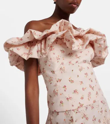 Markarian Dalia floral off-shoulder cotton top | Thumbnail 4
