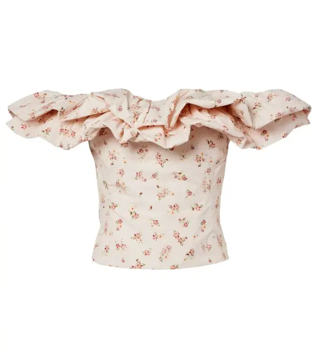 Dalia floral off-shoulder cotton top