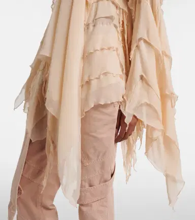 Blumarine Ruffled scarf-detail georgette blouse | Thumbnail 4