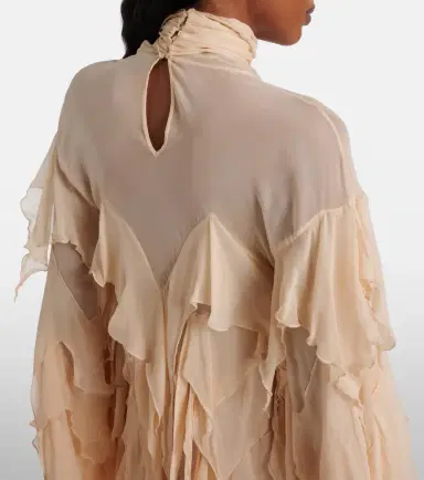 Blumarine Ruffled scarf-detail georgette blouse | Thumbnail 7