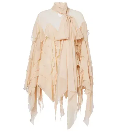 Blumarine Ruffled scarf-detail georgette blouse | Thumbnail 1