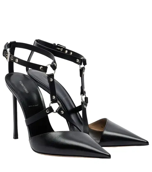 Tom Ford Harness leather slingback pumps