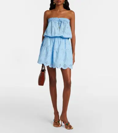 Melissa Odabash Colette broderie anglaise cotton minidress | Thumbnail 5