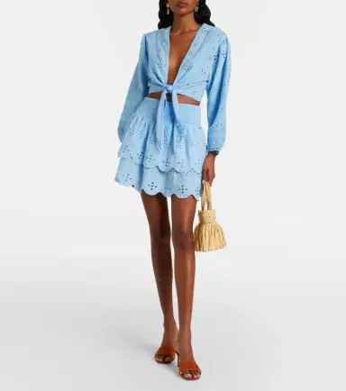 Melissa Odabash Riri broderie anglaise cotton miniskirt | Thumbnail 3