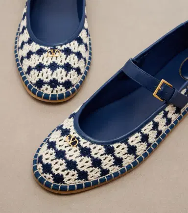 Valentino Garavani La Cruisette crochet Mary Jane flats | Thumbnail 4