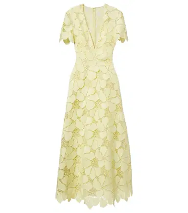 Elie Saab Floral silk-blend guipure midi dress | Thumbnail 1 Elie Saab Floral silk-blend guipure midi dress | Thumbnail 1