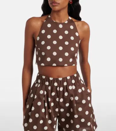 Asceno Marseille linen and cotton crop top | Thumbnail 3