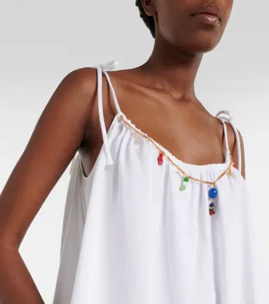 Stella McCartney Embellished cotton crêpon minidress | Thumbnail 4