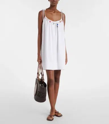 Stella McCartney Embellished cotton crêpon minidress | Thumbnail 5