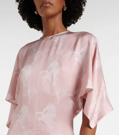 Stella McCartney Printed satin midi dress | Thumbnail 6
