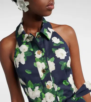 Carolina Herrera Floral faille midi dress | Thumbnail 2