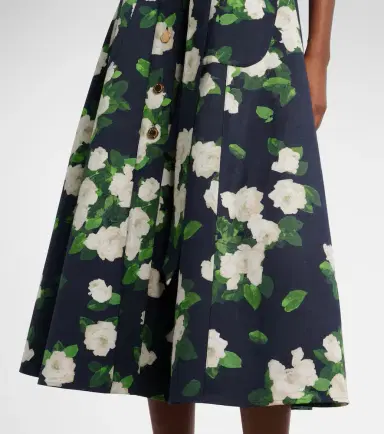 Carolina Herrera Floral faille midi dress | Thumbnail 3