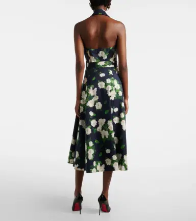 Carolina Herrera Floral faille midi dress | Thumbnail 5