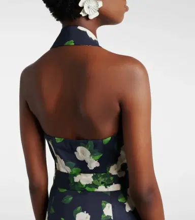 Carolina Herrera Floral faille midi dress | Thumbnail 6