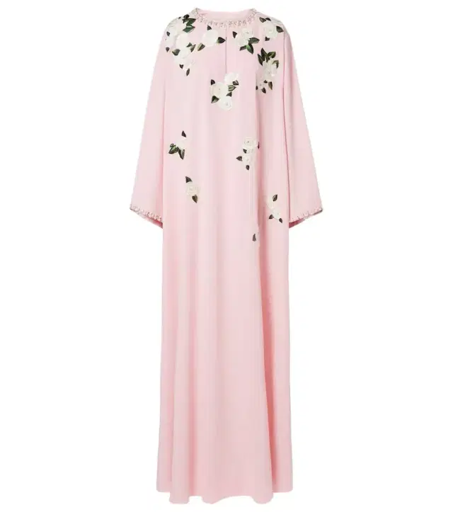 Embroidered floral kaftan