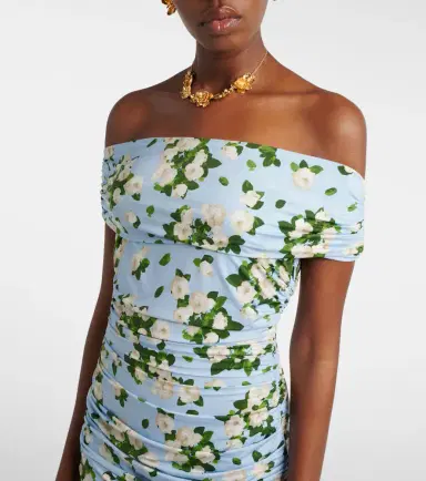 Carolina Herrera Floral ruched jersey midi dress | Thumbnail 3