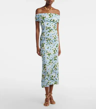 Carolina Herrera Floral ruched jersey midi dress | Thumbnail 5