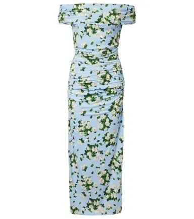 Carolina Herrera Floral ruched jersey midi dress | Thumbnail 1