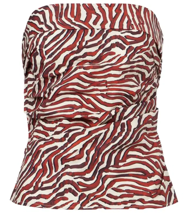 White Label Maisy printed cotton-blend tube top
