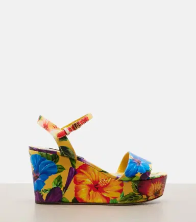 Dolce & Gabbana Bianca floral wedges | Thumbnail 3