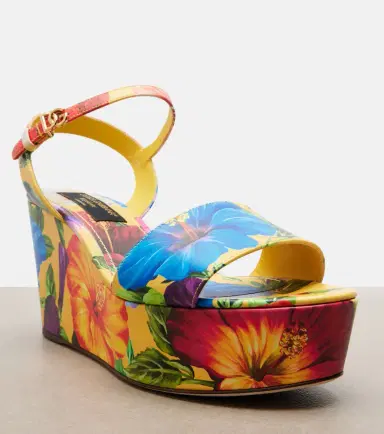 Dolce & Gabbana Bianca floral wedges | Thumbnail 4