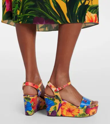 Dolce & Gabbana Bianca floral wedges | Thumbnail 5